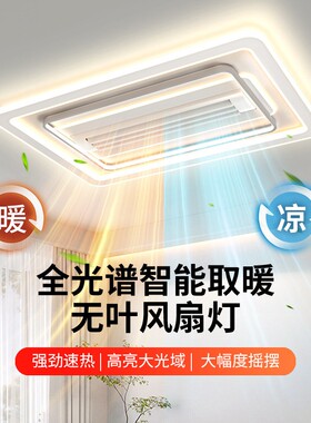 无叶吊扇灯客厅冷暖风吸顶两用吊