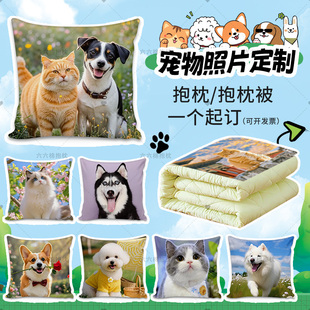 猫咪狗狗照片定制抱枕被玩偶宠物纪念diy照片印沙发车载靠垫靠枕