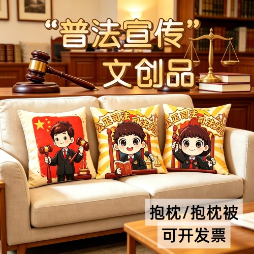 法官周边抱枕被法院周边校园社区普法宣传活动纪念品礼物靠垫定制