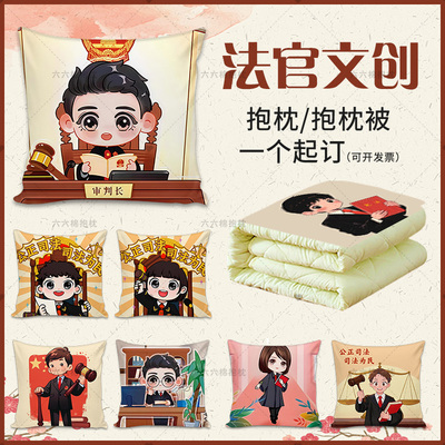 法官周边抱枕被法院周边校园社区普法宣传活动纪念品礼物靠垫定制