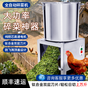 碎草机小型喂鸡碎菜机全自动猪草切碎机锰钢刀刃饲料粉碎机切草机