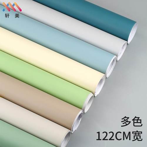 PVC肤感膜纯色系列耐刮自粘墙纸单色衣柜门翻新贴膜装饰膜