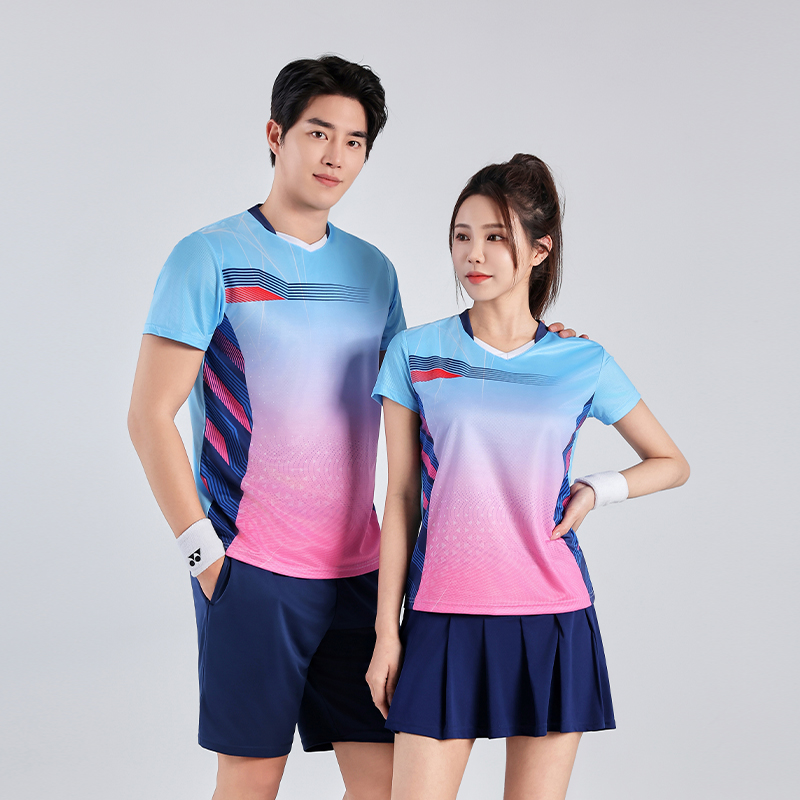 羽毛球服套装男女夏季速干乒乓网球运动训练短袖t恤2024新款儿童