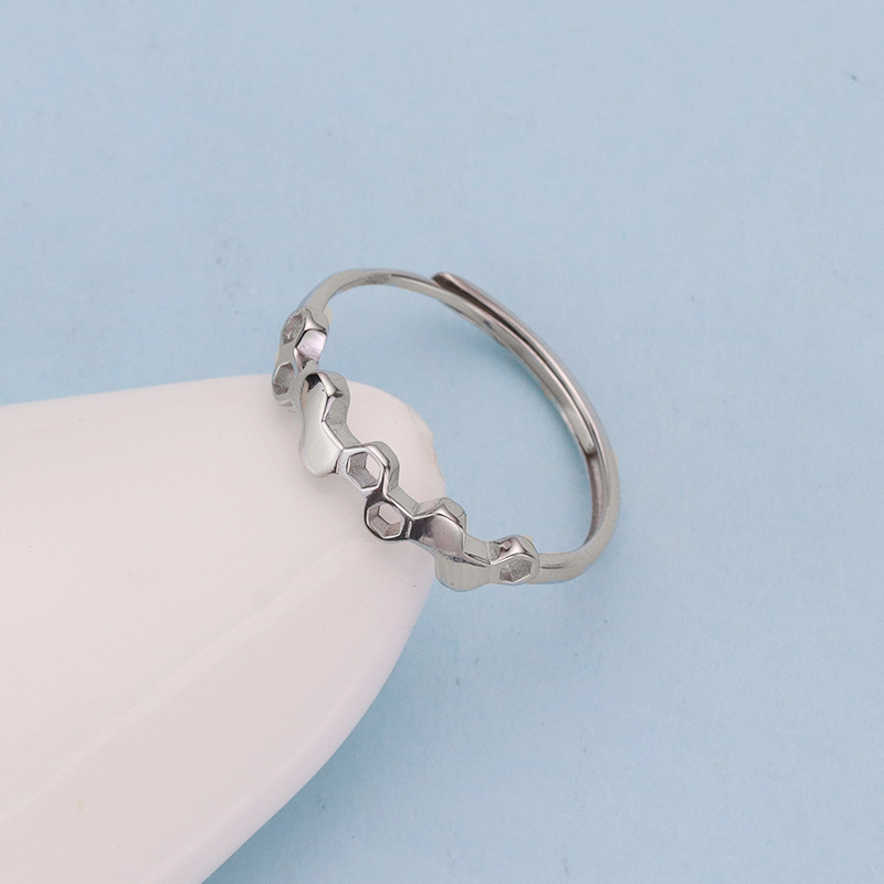 S925纯银几何不规则戒指男女通用韩版轻奢时尚简约个性活口食指戒