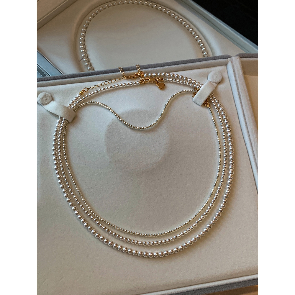 S家正品3mm极光baby细小米珠珍珠项链女配饰轻奢2025新款毛衣颈链