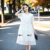 夏款 M23 8822 国风珍珠盘扣连衣裙