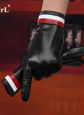 进口山羊皮手套男士开车单层冬季加绒保暖薄款骑行真皮手套男触屏