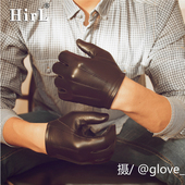 定制意大利羊皮手套男短冬季 骑行驾驶开车保暖薄修手真皮手套触屏