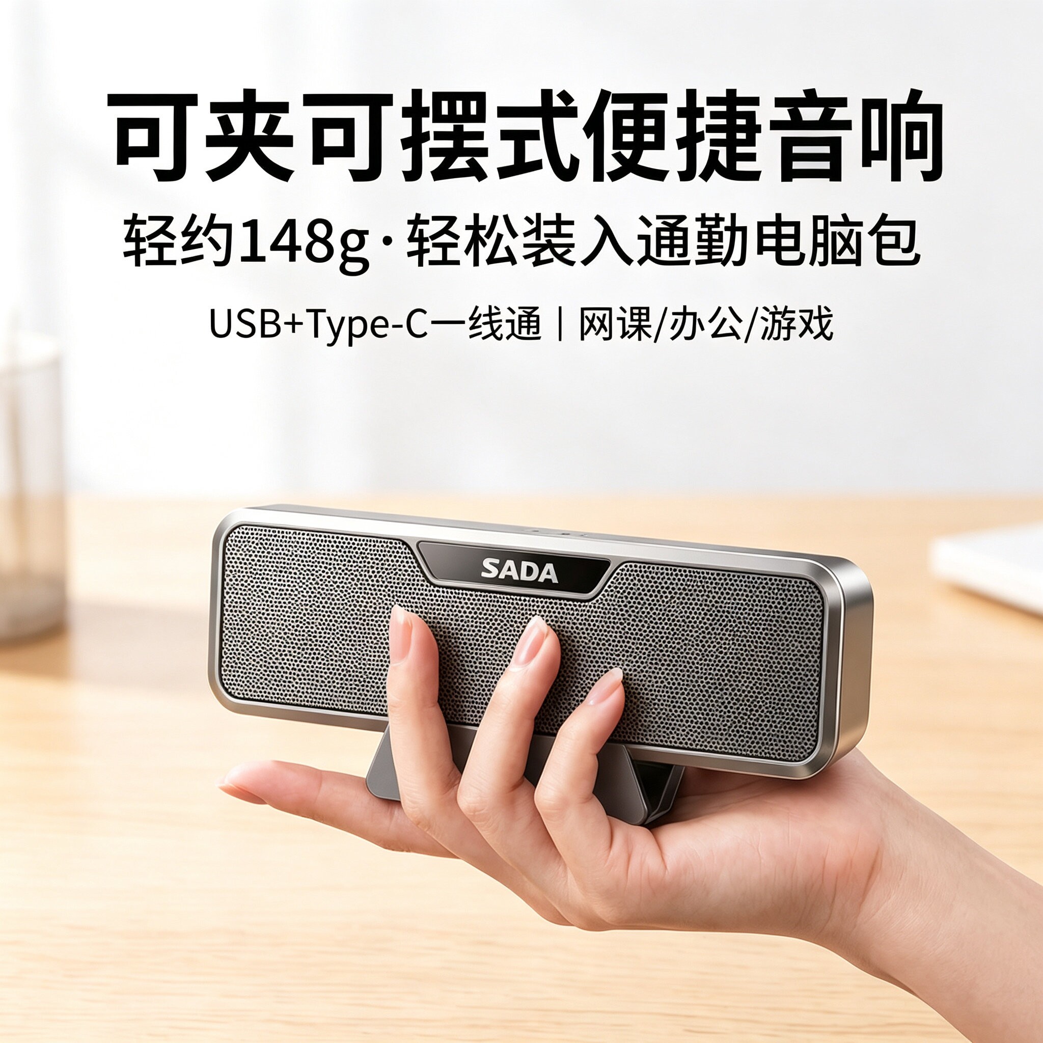 SADA电脑音响可夹台式手机笔记本