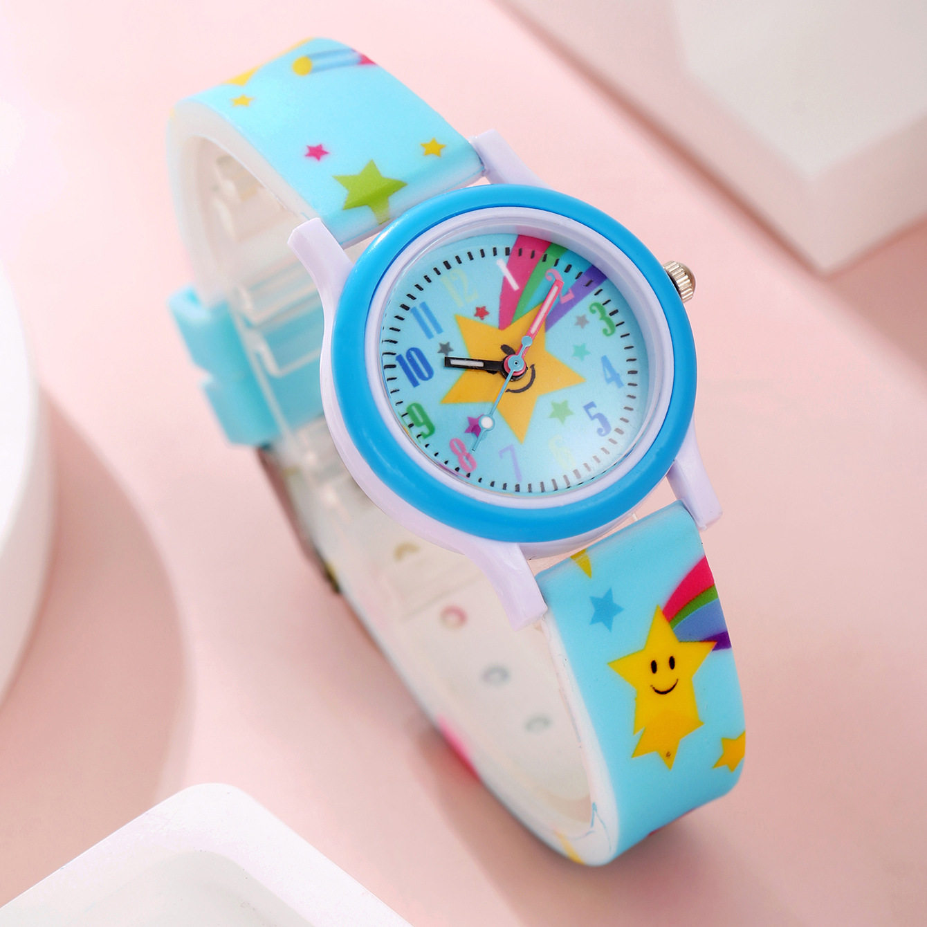 2025款小学生时尚装饰百搭甜美开心五角星手表男童女童硅胶学生表,手表,配件,淘宝优惠券,粉丝福利购,淘宝优惠卷