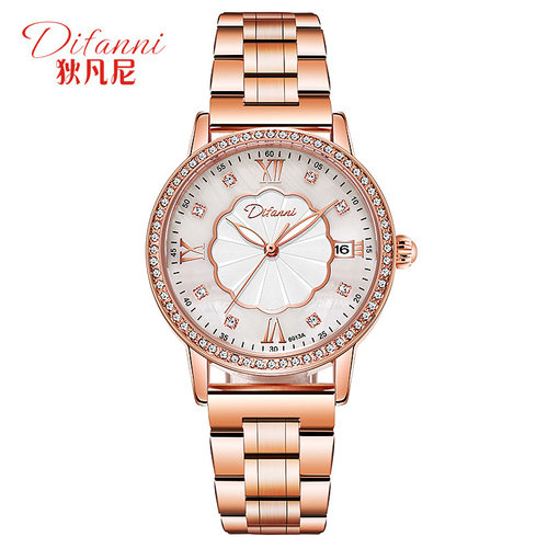 2025款瑞士镶钻正品全自动机械女士手表简约防水夜光珍珠贝壳腕表