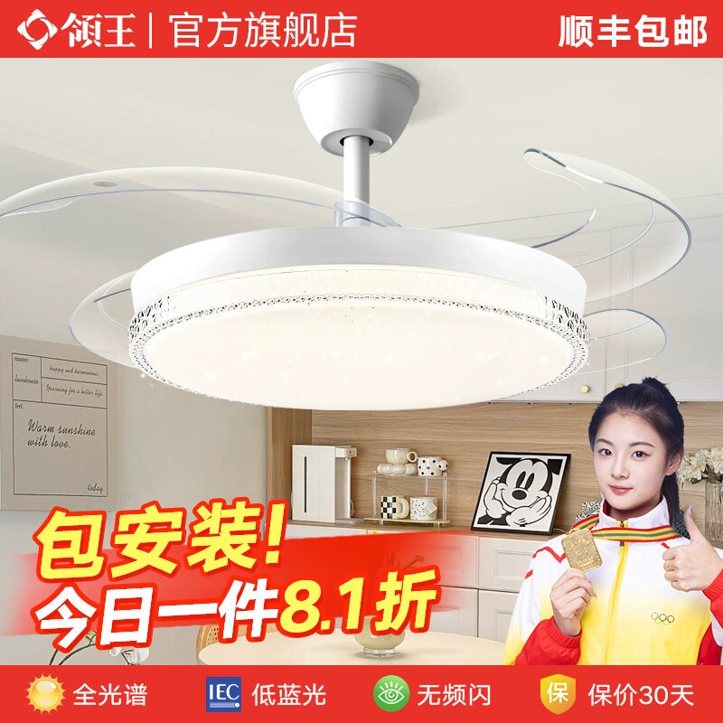 领王隐形吊扇灯客厅餐厅饭厅吊顶