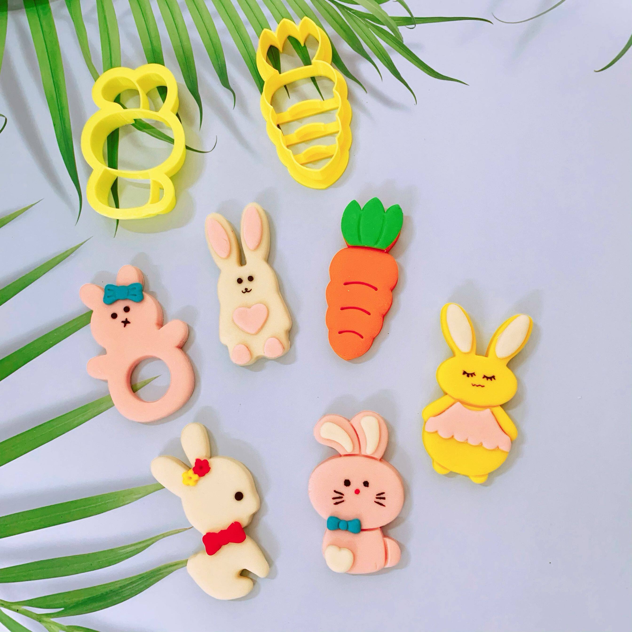卡通兔子宝宝辅食模具蒸花样馒头手工可爱动物造型切模烘焙面食套