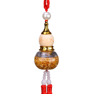 葫芦挂件门口创意吊坠水晶金箔挂饰出入平安门对门高档男饰品车挂