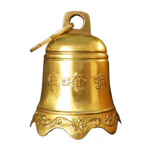 铜铃铛纯铜挂件门铜钟小铜铃大号超响摆件化五黄二黑风铃挂饰摆件