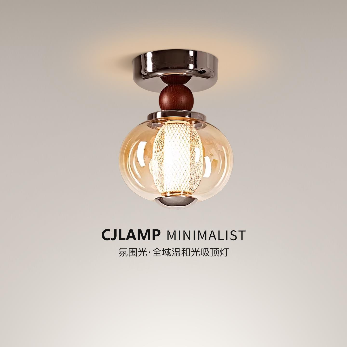 中古风走道吸顶灯法式覆古高级感设计师南洋风阳台走廊入户玄关灯