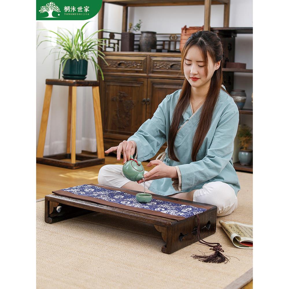 实木飘窗小桌子卧室家用茶台炕桌榻榻米茶桌日式坐地矮桌迷你茶几