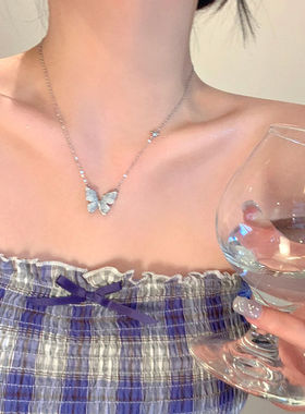 仙莉丝蝴蝶项链轻奢小众锁骨链