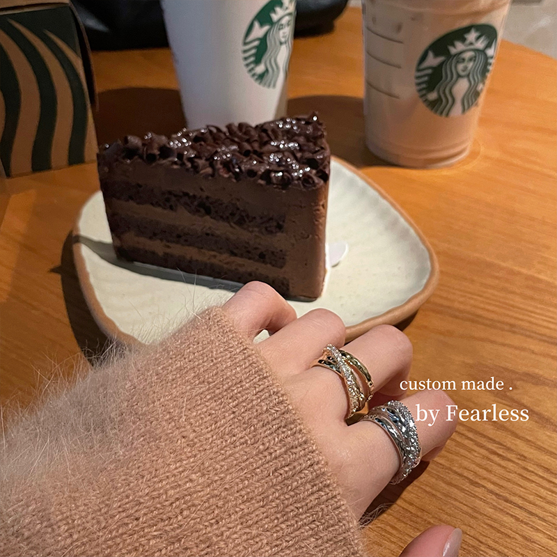 FEARLESS 鸟笼戒指定制款轻奢锆石戒指气质百搭博主同款指环女