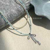 「布拉格之恋」海盐清爽小众蝴蝶结珍珠项链高级感气质芭蕾风颈链