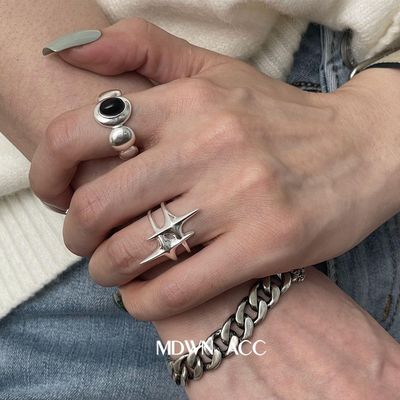 仙莉丝赛博朋克椭圆戒指简约指环