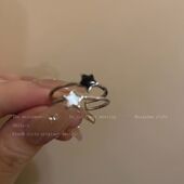 Lucky 食指戒 个性 星星字母锆石戒指女夏季 ins简约冷淡风指环时尚