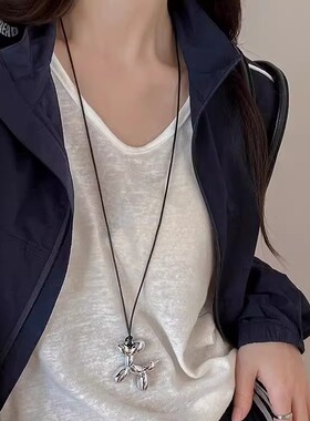 仙莉丝气球狗吊坠项链高级感情侣