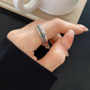 韩国彩虹路路通戒指女小众设计感食指戒2025年新款春夏戒子指环