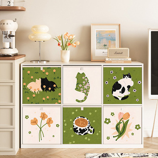 小清新方格布艺收纳箱卡莱克格子柜抽屉整理盒家用折叠收纳筐定制