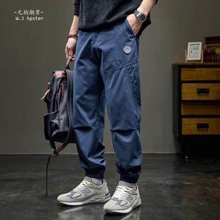 四季 BIAS潮牌美式 百搭束脚工装 裤 男宽松拼接休闲伞兵裤 neith
