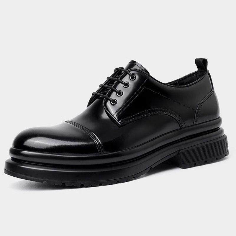 QWTG真皮男鞋冬季新款德比鞋时尚潮流结婚新郎鞋百搭英伦休闲皮鞋