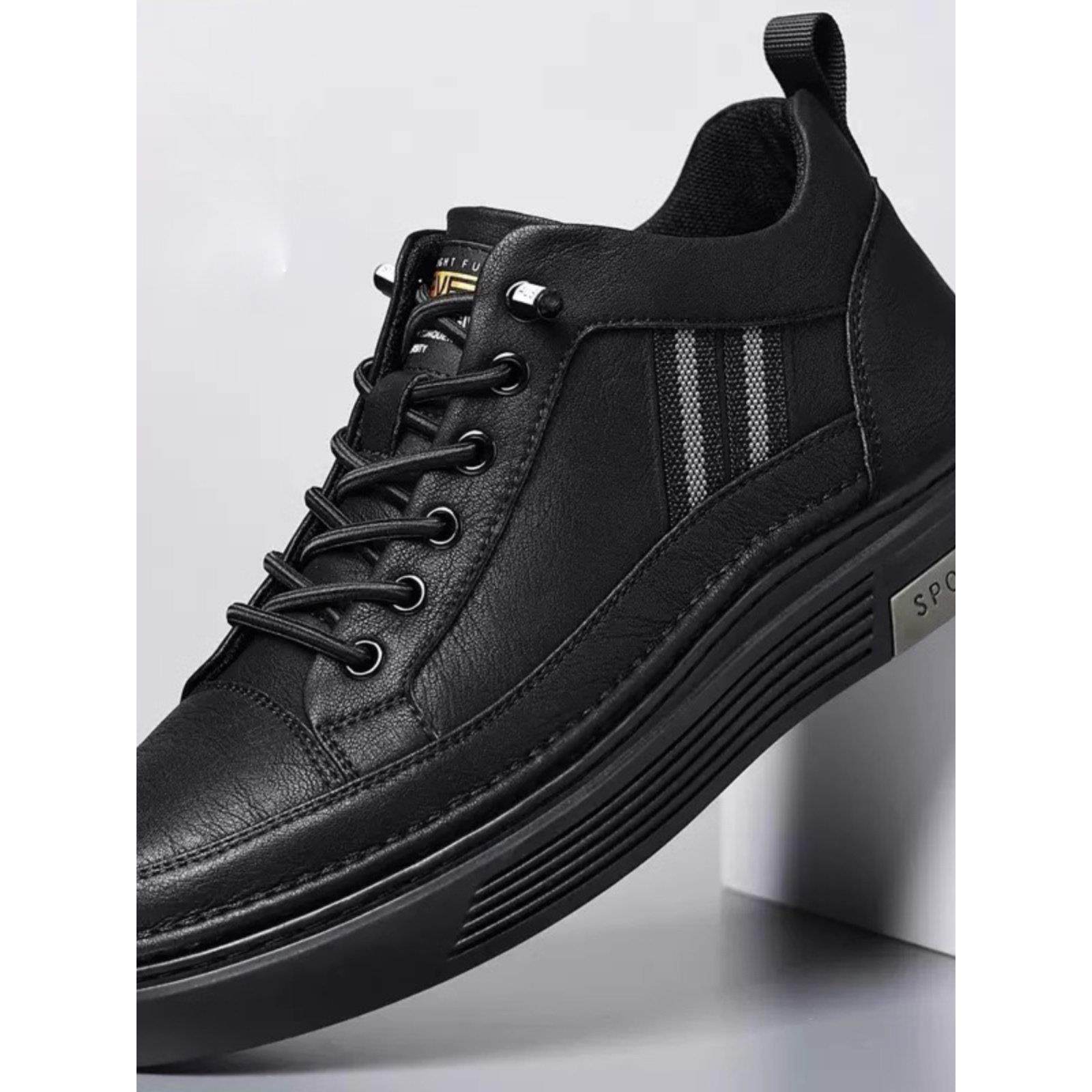 2025新款春秋款男士真皮鞋休闲软底鞋男士潮流百搭板鞋运动高帮鞋,流行男鞋,休闲皮鞋,淘宝优惠券,粉丝福利购,淘宝优惠卷