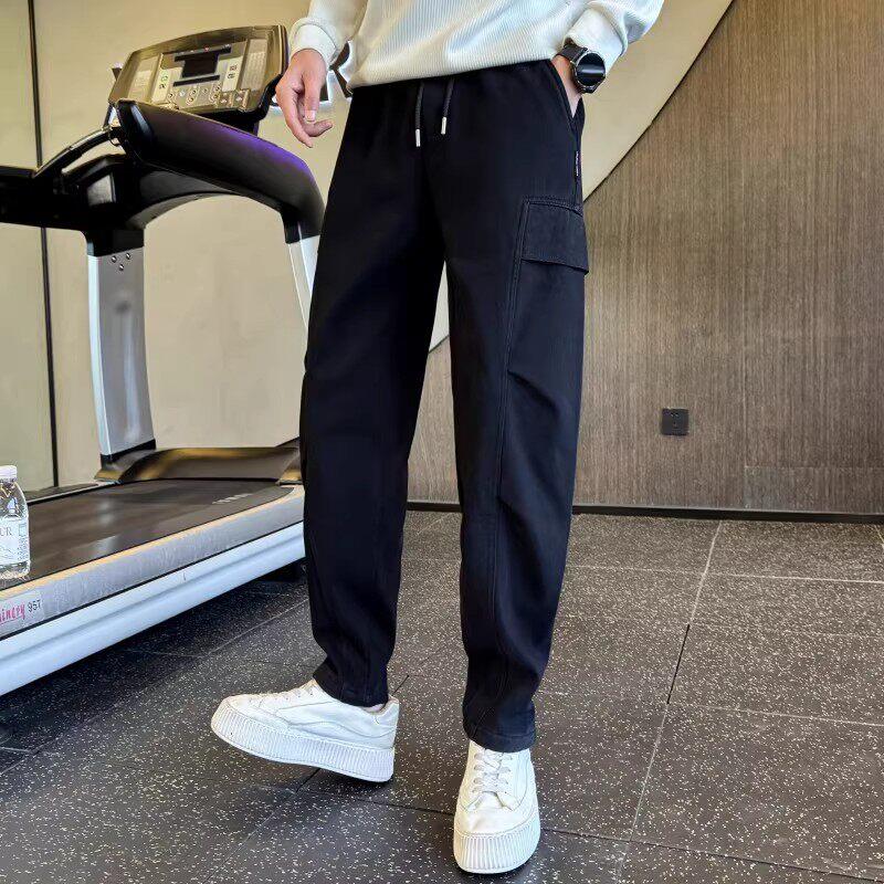 工装裤男春秋季复古潮牌宽松多口袋休闲百搭束脚裤男士运动长裤子