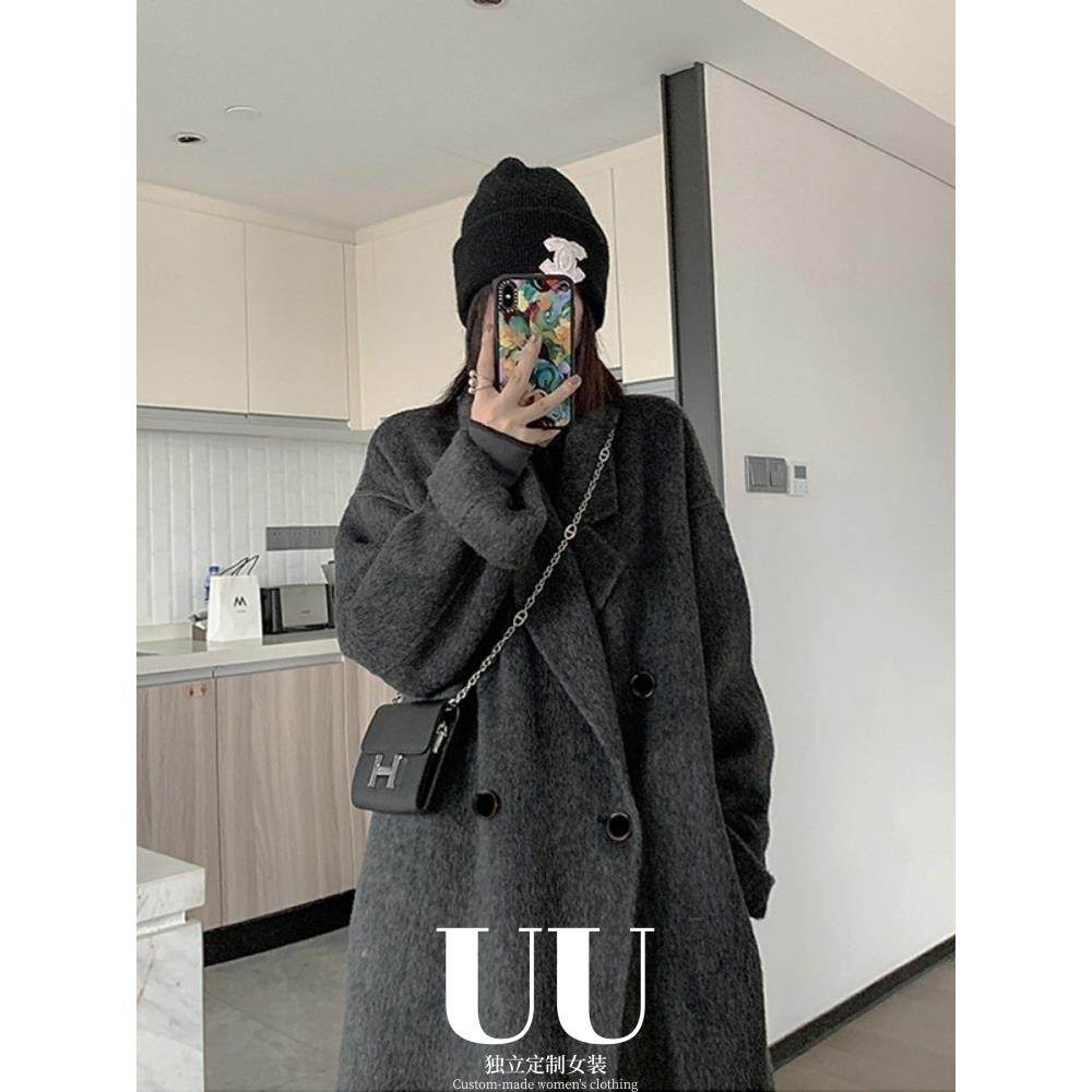 UU定制/秋冬高端新款羊驼绒双面羊毛大衣女中长气质灰色毛呢外套,女装/女士精品,毛呢外套,淘宝优惠券,粉丝福利购,淘宝优惠卷