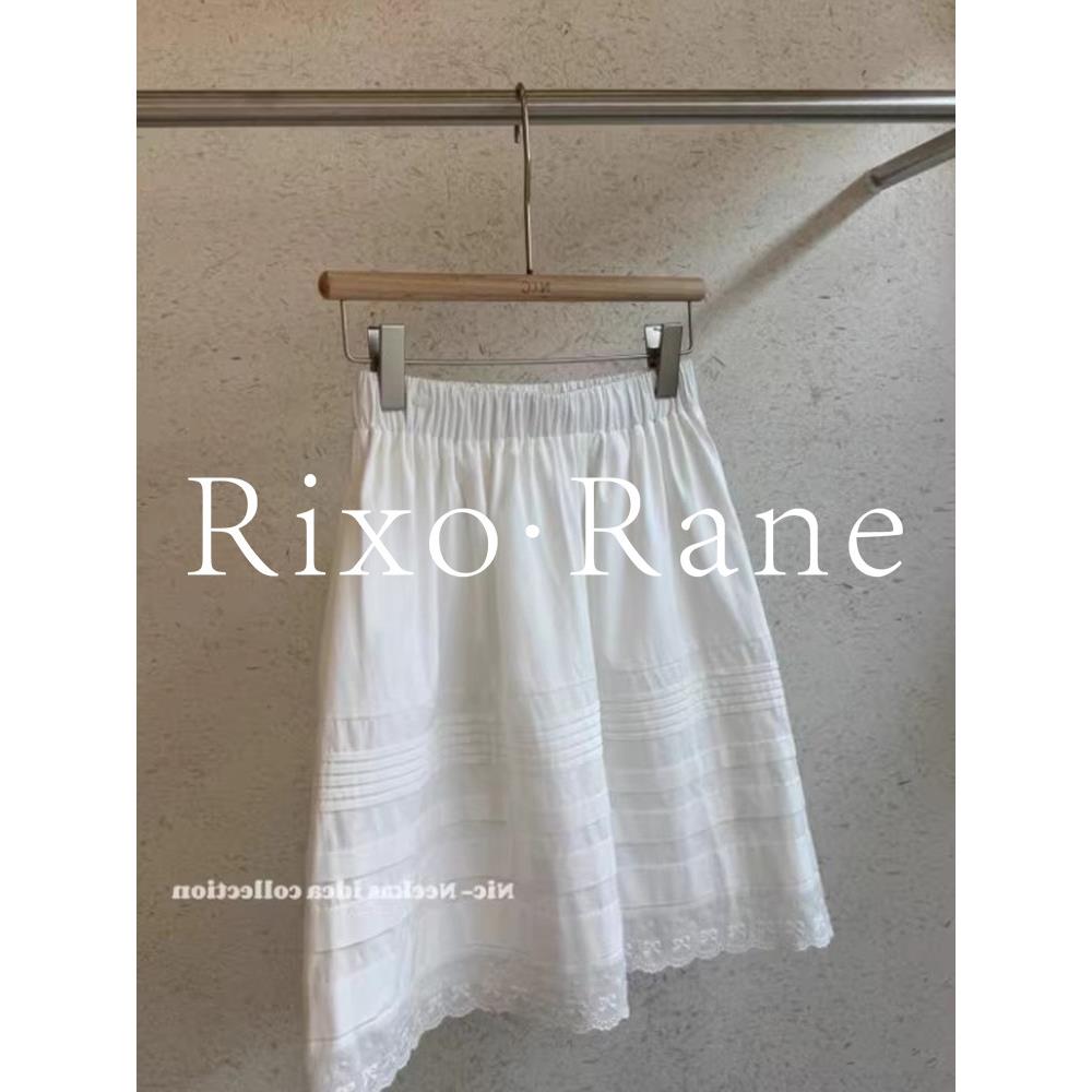 法国Rixo Rane白色半身裙短裙女梨型身材伯克利裙蕾丝花边a字中裙