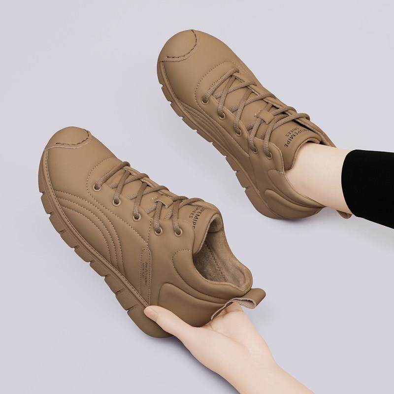 颜值软底2025秋冬季新款真皮高帮女棉鞋舒适厚底松糕底系带运动鞋,女鞋,时尚休闲鞋,淘宝优惠券,粉丝福利购,淘宝优惠卷
