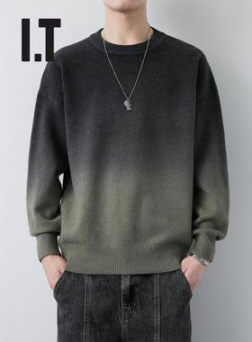 香港Trbottomy品牌圆领针织衫男士春秋季冬季宽松天鹅绒针织衫梯