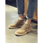 工作靴 透气2025新短靴英国覆古中帮男士 真皮靴子男士 高帮夏季