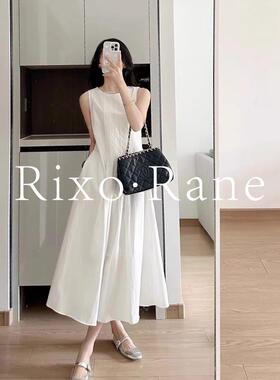 法国Rixo Rane 颜值拉满⭐白色背心连衣裙女法式赫本收腰无袖长裙