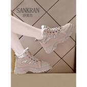 加绒百搭轻便运动风简约高帮鞋 新款 女 雪地靴女靴2025冬季 潮牌时尚