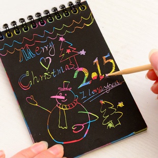 涂鸦本荧光笔记本记事本彩色涂绘荧光办公室个性 笔记本硬抄本画画