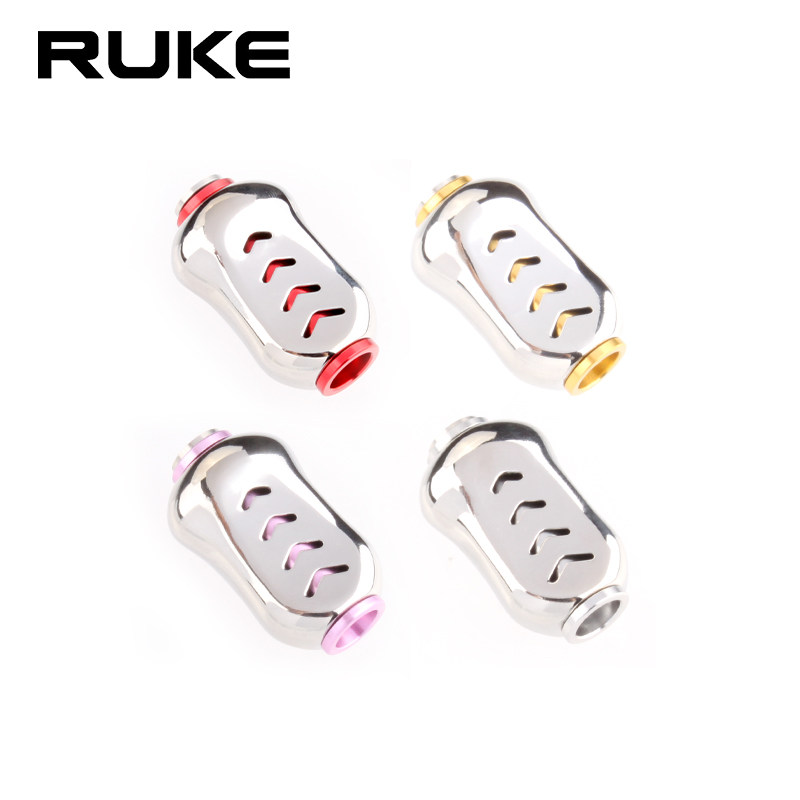 RUKE路亚轮炫彩镂空改装摇把握丸DIY鱼线轮不锈钢轻量化通用S/D