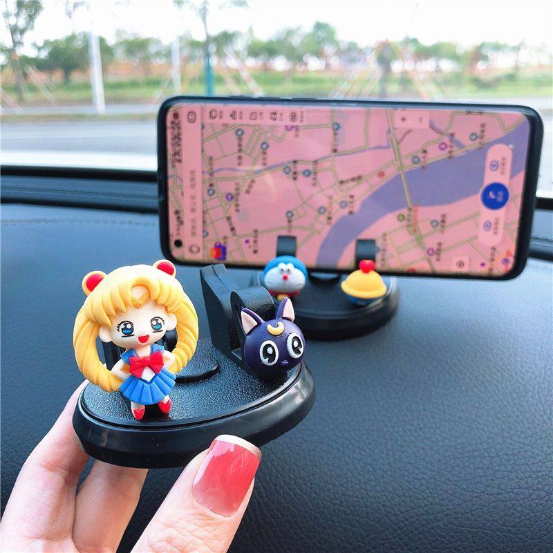 可爱车载手机支架车用中控台多功能万能汽车上固定导航支撑架通用