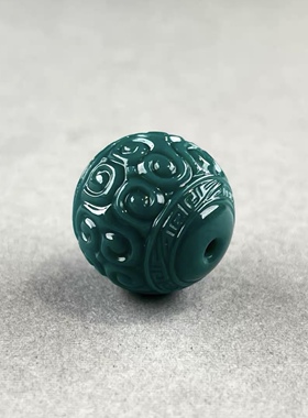 地狱色老油绿松石回纹珠鼓珠圆珠隔珠回纹珠云纹珠文玩配饰优化