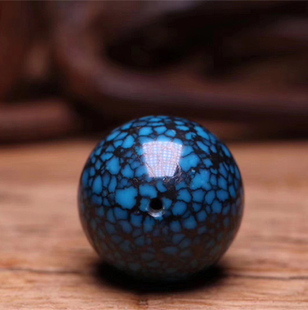 多宝手串精品单珠 湖北原矿高瓷乌兰花绿松石散珠 玻璃瓷秞级圆珠