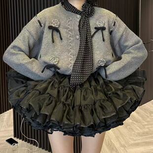 【wyd小樱桃】重工20米超大裙摆百搭可爱黑色蓬蓬裙