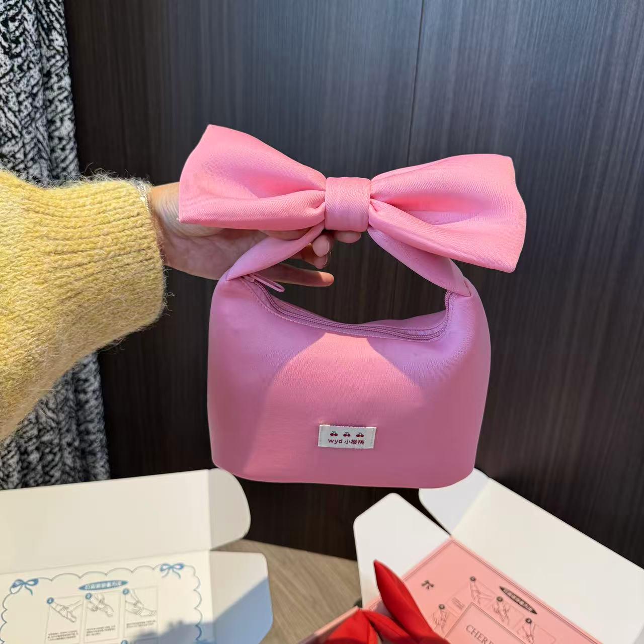 wyd小樱桃 25秋轻便外出蝴蝶结包包礼物手袋手提包