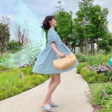 wyd小樱桃甜心2020夏新款法式连衣裙雪纺甜美高腰A摆公主娃娃裙