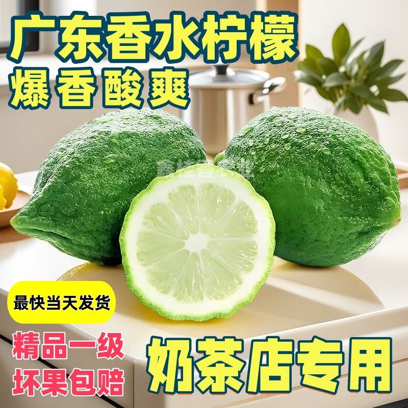 正宗广东香水柠檬新鲜青柠檬商用特级一级果应当季水果奶茶店专用