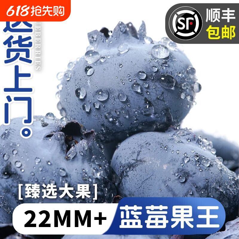 云南蓝莓新鲜22mm+特大果花香当季国产水果孕妇一整箱顺丰包邮